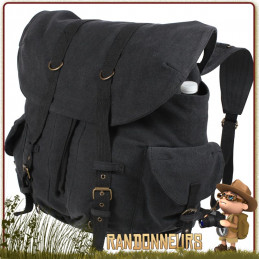 Sac à dos Toile coton canvas délavé Rothco Bushcraft vintage Weekender NOIR