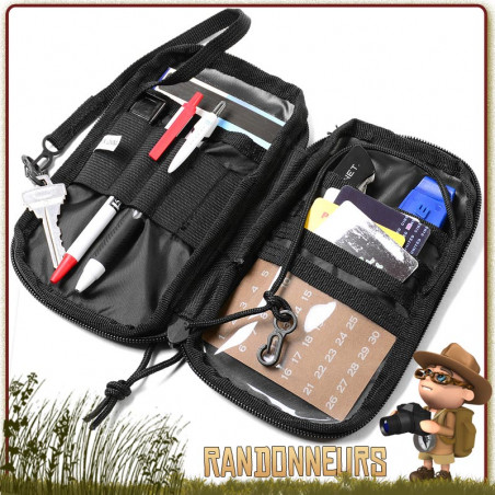 Pochette Tactique multipoches EDC 101 Inc compatible molle kit survie