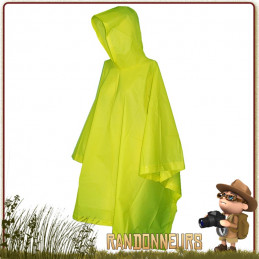 Poncho Vinyle Randonnée NEON GREEN Rothco couleur vive repérable sous la pluie brouillard