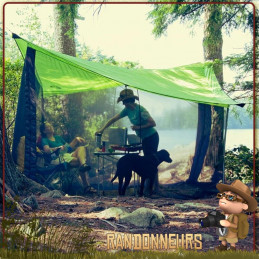 abri Tarp Bushcraft Bugout Screen Room Nemo, protégé de la pluie, du soleil et des moustiques en bivouac bushcraft jungle