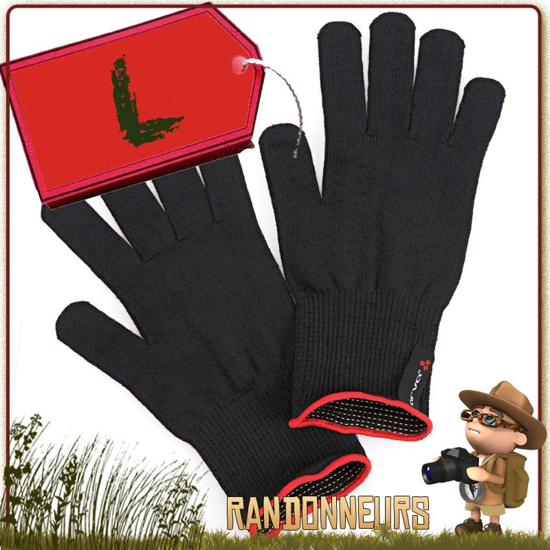 Gants Thermoline Tactile Finger Touch ARVA Large ultra léger et chaud pour le trek et compatible smartphone