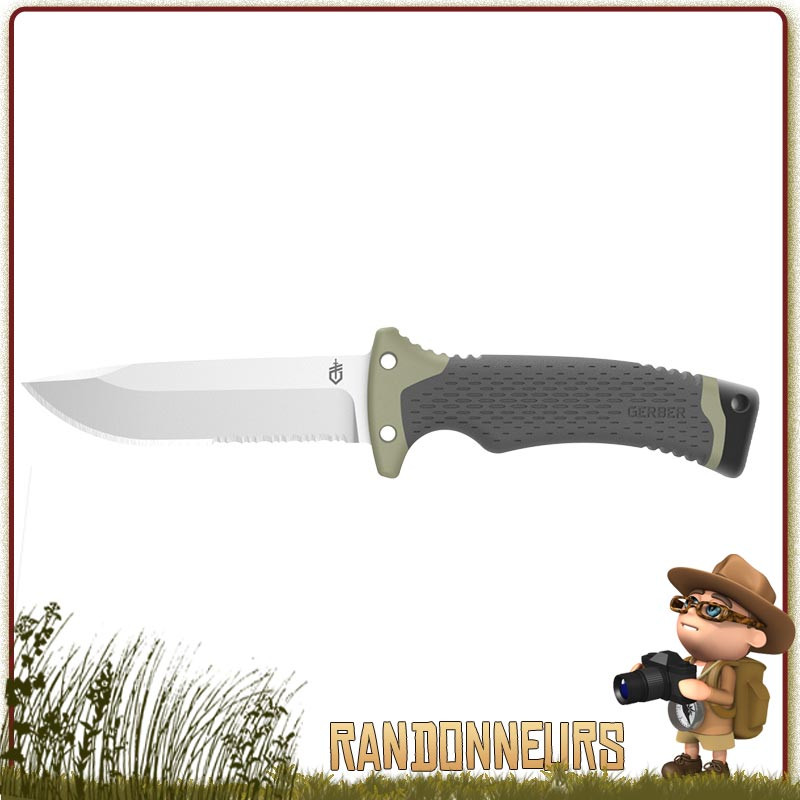 Poignard New Ultimate Gerber, meilleur couteau bushcraft survie plate semelle avec kit survie intégré