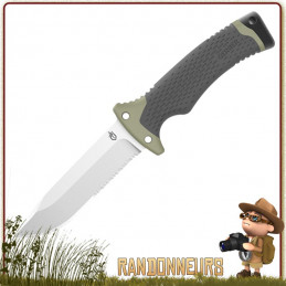 Poignard New Ultimate Gerber, meilleur couteau bushcraft survie plate semelle avec kit survie intégré