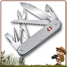 Couteau Victorinox FARMER X ALOX Gris manche aluminium leger pour randonner