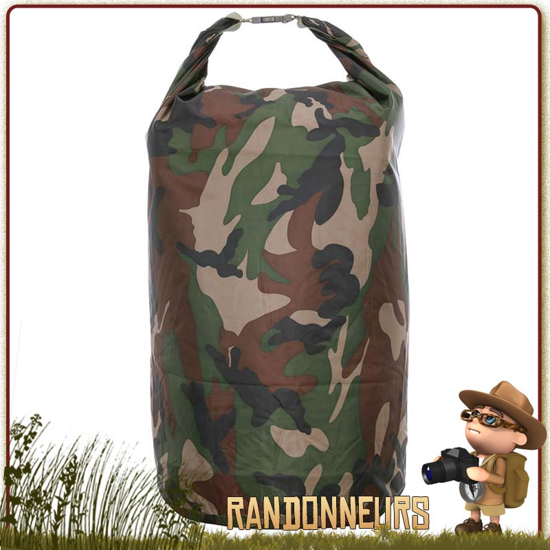 Sac étanche camouflage militaire PVC 70 Litres vert armee 101 Inc opex