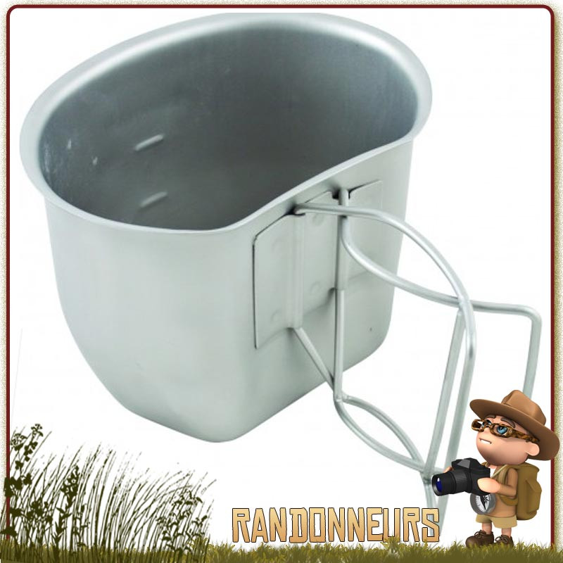 quart gamelle acier inox bcb international pour boire, cuisiner pour gourde militaire et armée