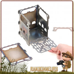 Réchaud bois pliant Titane Keith ultra leger pour randonner bivouac bushcraft