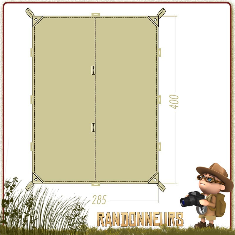 tarp 4 simple étanche Tatonka, abri bivouac léger toile polyester pour la construction d'un abri tarp bushcraft survie nature