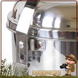 popote acier Inox 2.5 litre Tatonka avec casserole avec anse repliable et un couvercle poele bivouac bushcraft