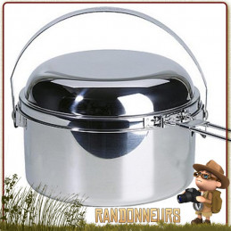 popote familiale acier Inox 4 litre Tatonka avec casserole avec anse repliable et un couvercle poele bivouac bushcraft