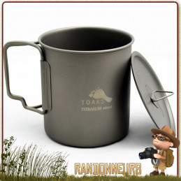 Tasse Pot en Titane avec poignées 450 ml TOAKS bivouac leger