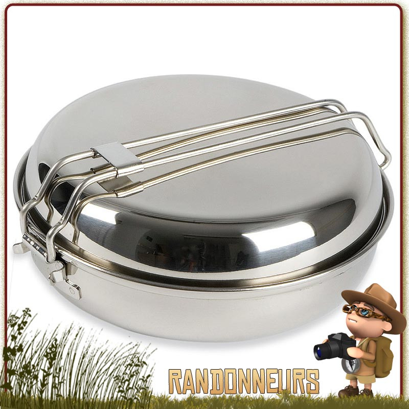 Popote Inox Camp Set 80 cl Large Tatonka en acier inoxydable 18/8 de haute qualité idéale pour feu de camp bushcraft