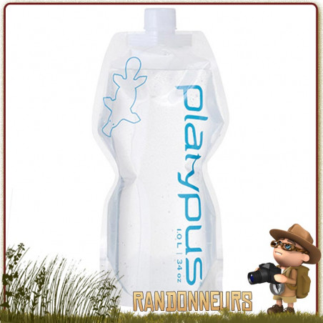 Gourde Plastique Pliante Soft Bottle 1 Litre Platypus LOGO