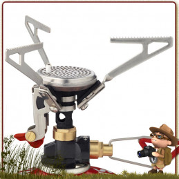 réchaud Microntrail piezo Primus puissant ultra léger 90 g trois pieds repliables pour stabilité popote randonnée