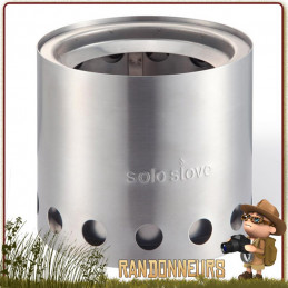 Réchaud Bushcraft à bois, le Solo Stove acier inox très puissant grâce à son système de combustion double paroi