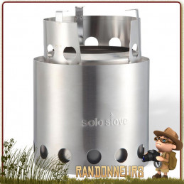 Réchaud à bois Solo Stove titan bushcraft inox double paroi très puissant grâce à son système de combustion des fumées