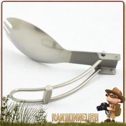 Spork Titane Pliable TOAKS ultra légère repliable sur manche filaire, idéale pour le bivouac léger et randonnée ultra light