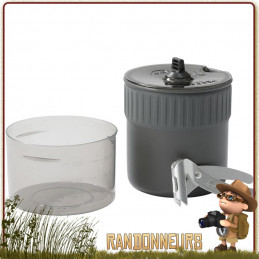 Popote Randonnée Trail Mini Duo MSR 2 personnes casserole alu HA de 1.2L couvercle passoire, pince preneuse gobelet gradué