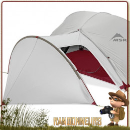 MSR, le choix des accessoires pour tente randonnée légère MSR, Auvent Gear Shed Tente Hubba Gris MSR