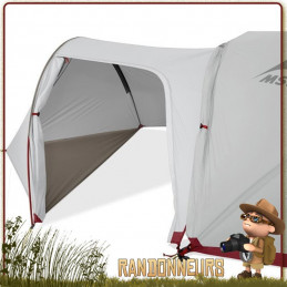 MSR, le choix des accessoires pour tente randonnée légère MSR, Auvent Gear Shed Tente Hubba Gris MSR