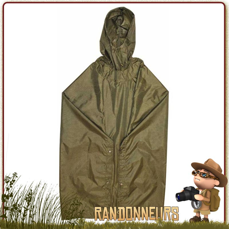 poncho bushcraft highlander pro force, poncho tarp étanche de bivouac militaire avec oeillets