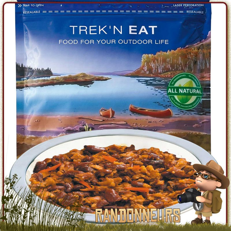 repas lyophilisé en sachet  Chili Con Carne Trek'n Eat pour randonner léger