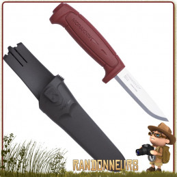 Couteau Bushcraft Nature et Pêche MORA BASIC 511 Rouge, spécialement conçu pour le bushcraft, la survie