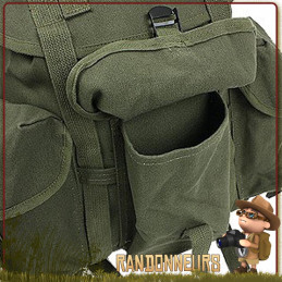 Sac à Dos randonnée Bushcraft Vintage coton canvas HeavyWeight Brun Rothco toile robuste