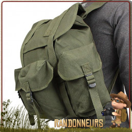 Sac à Dos de randonnée Bushcraft toile cotan canvas vintage HeavyWeight vert olive Rothco de 45 litres