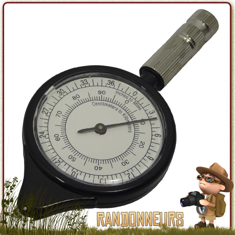Curvimètre CAO - Instrument de mesure pour la navigation randonnée, le curvimètre affiche la distance et le kilométrage exact