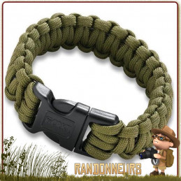 Bracelet Paracorde US 550 PARA-SAW de CRKT avec scie commando intégrée dans le tressage de la paracorde