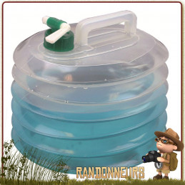 Jerrican Eau Potable plastique accordéon 10 Litres Highlander pour le camping et le stockage transport de l'eau