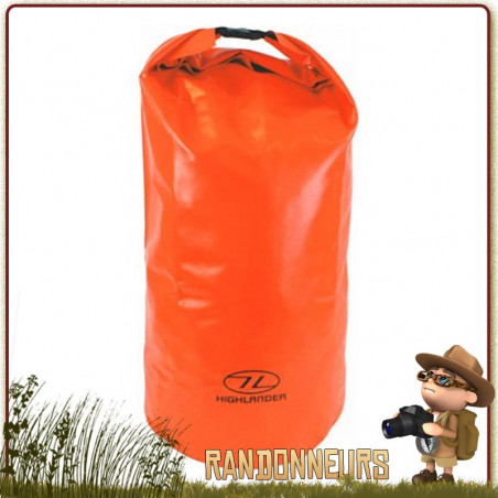 Sac Etanche PVC 30 Litres ORANGE Highlander