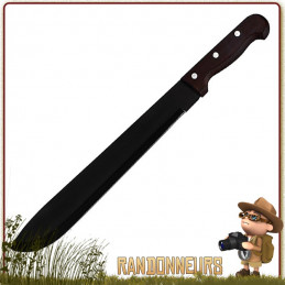 Machette lame tout acier inox, lame noire affutée avec manche en pacca, taille de coupe de 36 cm coupe bushcraft