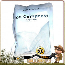 Compresse de glace dont le procédé de production du froid premiers soins lors de courbatures, entorses, contusion